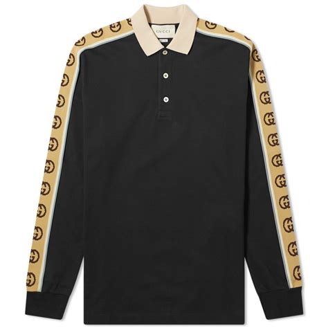 gucci mens long sleeve shirts|Gucci long sleeve polo shirt.